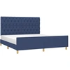 Image de vidaXL Cadre de lit sans matelas bleu 160x200 cm Tissu