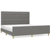 Image de vidaXL Cadre de lit sans matelas gris foncé 180x200 cm Tissu