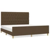 Image de vidaXL Cadre de lit sans matelas brun foncé 180x200 cm Tissu