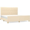 Image de vidaXL Cadre de lit sans matelas Crème 180x200 cm Tissu