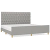 Image de vidaXL Cadre de lit avec tête de lit gris clair 200x200 cm Tissu
