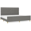 Image de vidaXL Cadre de lit avec tête de lit gris foncé 200x200 cm Tissu