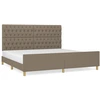 Image de vidaXL Cadre de lit avec tête de lit taupe 200x200 cm Tissu