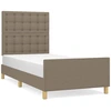 Image de vidaXL Cadre de lit sans matelas Taupe 100x200 cm Tissu