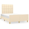 Image de vidaXL Cadre de lit sans matelas Crème 120x200 cm Tissu
