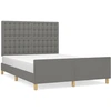 Image de vidaXL Cadre de lit sans matelas gris foncé 140x190 cm Tissu
