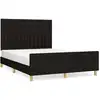 Image de vidaXL Cadre de lit sans matelas noir 140x190 cm Tissu
