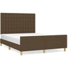 Image de vidaXL Cadre de lit sans matelas brun foncé 140x190 cm Tissu