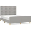 Image de vidaXL Cadre de lit sans matelas gris clair 140x200 cm Tissu