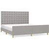 Image de vidaXL Cadre de lit sans matelas gris clair 160x200 cm Tissu