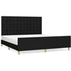 Image de vidaXL Cadre de lit sans matelas noir 160x200 cm Tissu