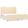 Image de vidaXL Cadre de lit sans matelas Crème 160x200 cm Tissu