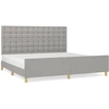 Image de vidaXL Cadre de lit sans matelas gris clair 200x200 cm Tissu
