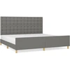 Image de vidaXL Cadre de lit sans matelas gris foncé 200x200 cm Tissu