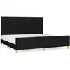 Image de vidaXL Cadre de lit sans matelas noir 200x200 cm Tissu