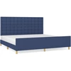 Image de vidaXL Cadre de lit sans matelas bleu 200x200 cm Tissu