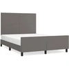 Image de vidaXL Sommier avec tête de lit Gris 140x190 cm Similicuir