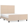 Image de vidaXL Cadre de lit avec tête de lit cappuccino brun 140x200 cm similicuir