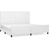 Image de vidaXL Cadre de lit avec tête de lit blanc 200x200 cm similicuir