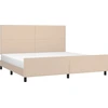 Image de vidaXL Cadre de lit avec tête de lit cappuccino brun 200x200 cm simili-cuir