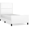 Image de vidaXL Cadre de lit avec tête de lit blanc 100x200 cm similicuir