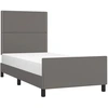 Image de vidaXL Sommier avec tête de lit Gris 100x200 cm Similicuir