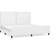 Image de vidaXL Cadre de lit avec tête de lit blanc 200x200 cm similicuir