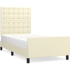 Image de vidaXL Sommier avec tête de lit Crème 80x200 cm Similicuir