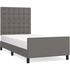 Image de vidaXL Sommier avec tête de lit Gris 80x200 cm Similicuir