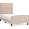 Image de vidaXL Cadre de lit avec tête de lit cappuccino brun 90x190 cm similicuir