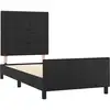 Image de vidaXL Cadre de lit avec tête de lit noir 90x200 cm similicuir