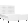 Image de vidaXL Cadre de lit avec tête de lit blanc 140x190 cm similicuir