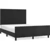 Image de vidaXL Sommier avec tête de lit noir 140x200 cm similicuir