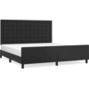 Image de vidaXL Sommier avec tête de lit noir 160x200 cm similicuir