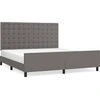 Image de vidaXL Sommier avec tête de lit Gris 160x200 cm Similicuir