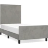 Image de vidaXL Cadre de lit sans matelas gris clair 80x200 cm velours
