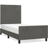 Image de vidaXL Cadre de lit sans matelas gris foncé 80x200 cm velours