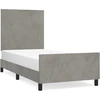 Image de vidaXL Cadre de lit sans matelas gris clair 90x190 cm velours