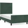 Image de vidaXL Cadre de lit sans matelas vert foncé 90x200 cm velours