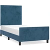 Image de vidaXL Cadre de lit sans matelas bleu foncé 90x200 cm velours