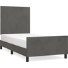 Image de vidaXL Cadre de lit sans matelas gris foncé 100x200 cm velours