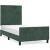 Image de vidaXL Cadre de lit sans matelas vert foncé 100x200 cm velours