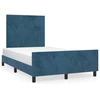 Image de vidaXL Cadre de lit sans matelas bleu foncé 120x200 cm velours