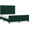 Image de vidaXL Cadre de lit sans matelas vert foncé 140x190 cm velours