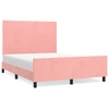 Image de vidaXL Sommier avec tête de lit rose 140x190 cm velours