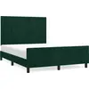 Image de vidaXL Cadre de lit sans matelas vert foncé 140x200 cm velours