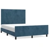 Image de vidaXL Cadre de lit sans matelas bleu foncé 140x200 cm velours