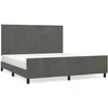 Image de vidaXL Cadre de lit sans matelas gris foncé 160x200 cm velours