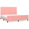 Image de vidaXL Cadre de lit avec tête de lit rose 160x200 cm velours