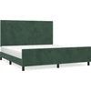 Image de vidaXL Cadre de lit avec tête de lit vert foncé 180x200 cm velours